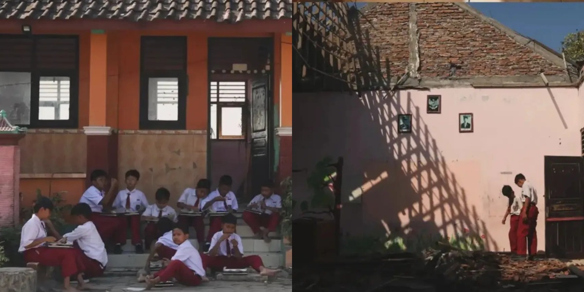 Atap Sekolah Roboh, Siswa SD Tetap Belajar dan Terima MBG