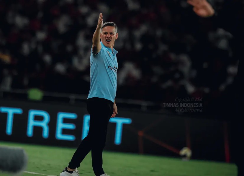 Pelatih Timnas Indonesia, John Herdman, mewaspadai potensi kejutan Kamboja pada laga perdana ASEAN Championship 2026 di Stadion Pakan Sari, Bogor, Senin (27/7) malam. Foto/Kita Garuda